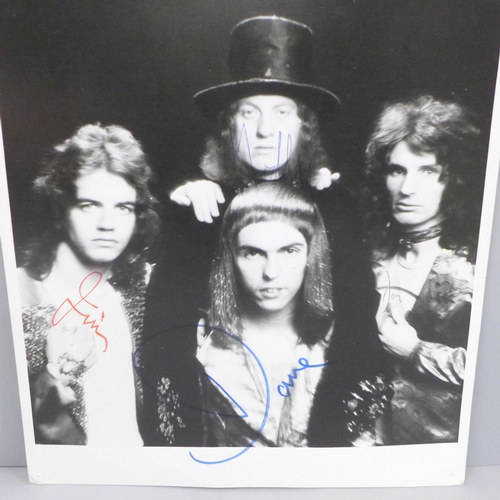 614 - A Slade signed photograph, first names only, no CoA, 20.5cm wide