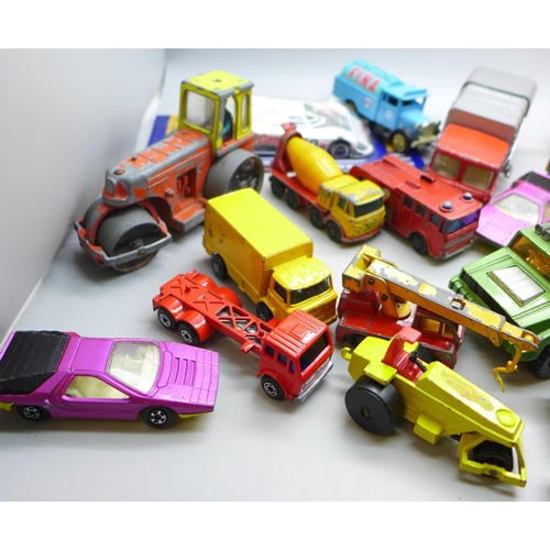 654 - A collection of model vehicles including Dinky Toys and Matchbox