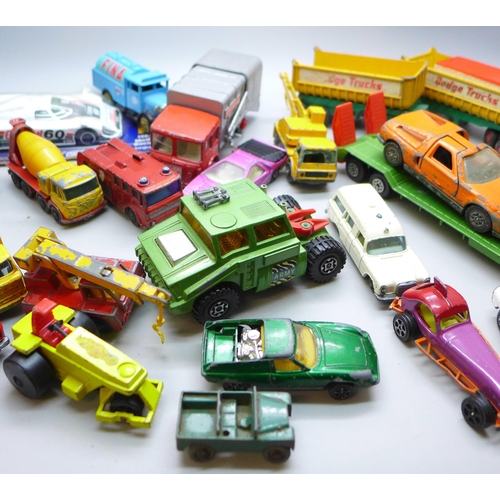 654 - A collection of model vehicles including Dinky Toys and Matchbox