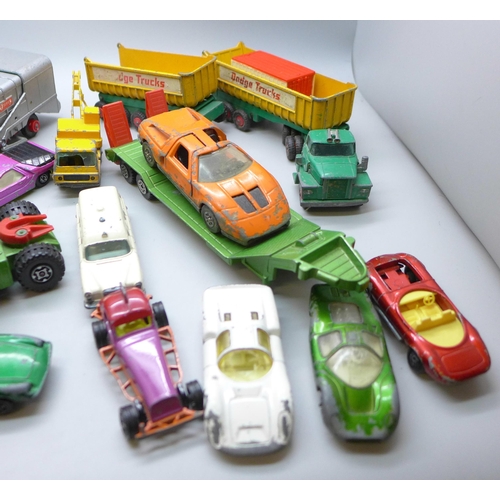 654 - A collection of model vehicles including Dinky Toys and Matchbox