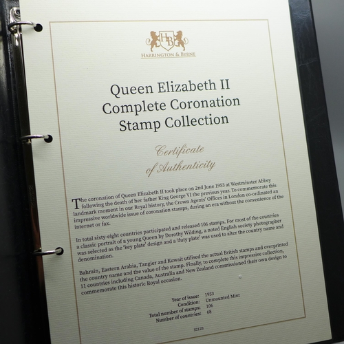 663 - An album of Queen Elizabeth II Complete Coronation Stamp Collection, 106 stamps