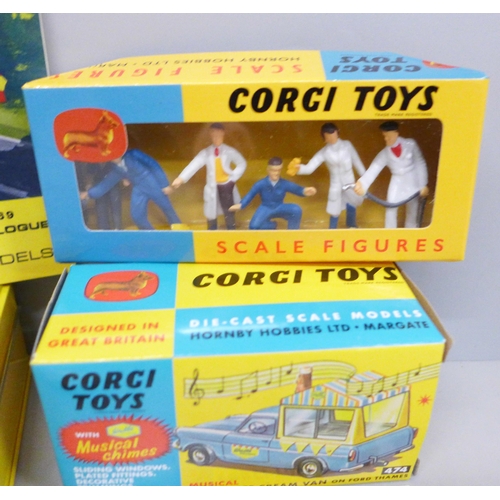 679 - A collection of Corgi Model Club items including Wall's musical ice cream van 474, 1969 catalogue, C... 