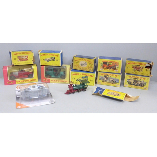 687 - A collection of ten Matchbox Models of Yesteryear all boxed, one box for No.23 caravan trailer, a Ma... 