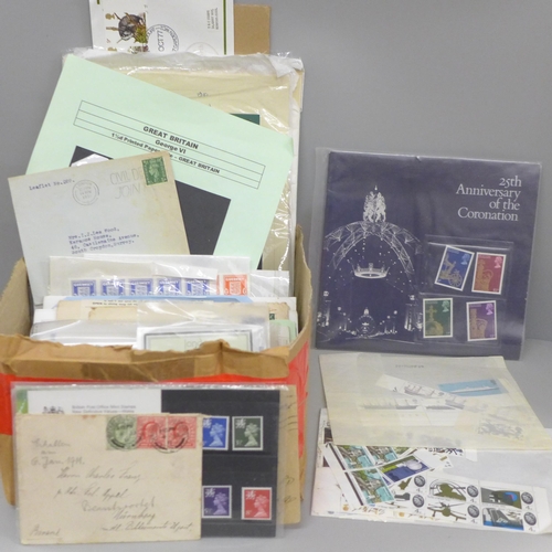 688 - A collection of Great Britain stamps, covers, presentation packs, etc.