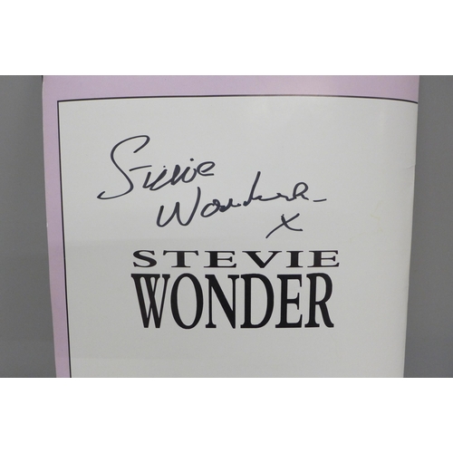 691 - A Stevie Wonder programme, signed with ticket, NEC 1987, no CoA, (signed at the concert)