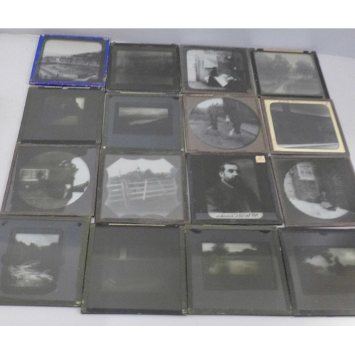 700 - A box of black and white magic lantern slides