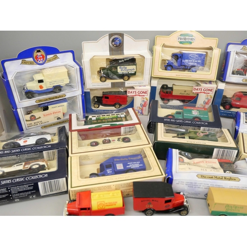 732 - A collection of model vehicles including Days Gone, most boxed