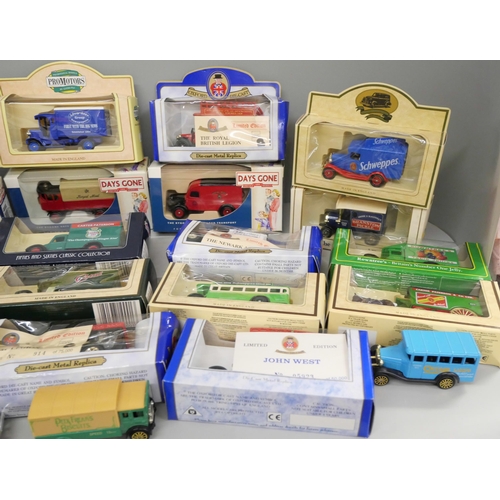 732 - A collection of model vehicles including Days Gone, most boxed