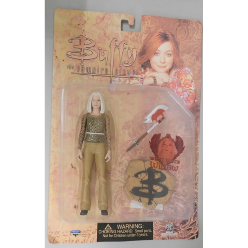 751 - Three Buffy the Vampire Slayer character figures 2004, all sealed, unopened in original packaging: W... 