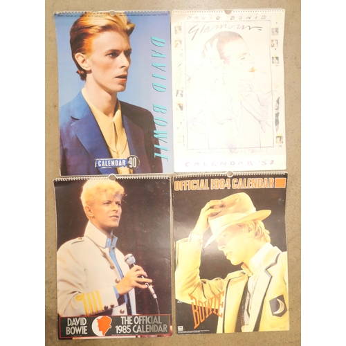 758 - A collection of David Bowie memorabilia including tour programme The Glass Spider tour, four Calenda... 