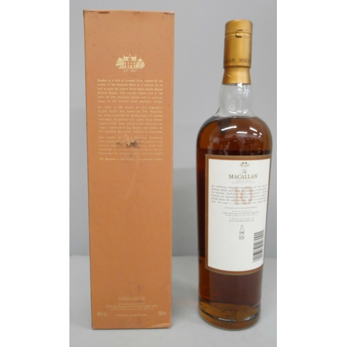 777A - A bottle of Macallan 10 year single malt whisky, boxed