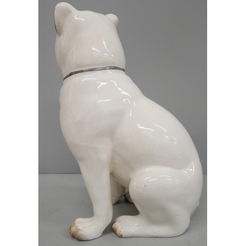 781 - A Staffordshire model of a pug, one foot a/f