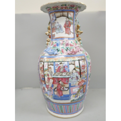 786 - A c1900 Chinese famille rose vase, 42cm, a/f, large repaired crack/break