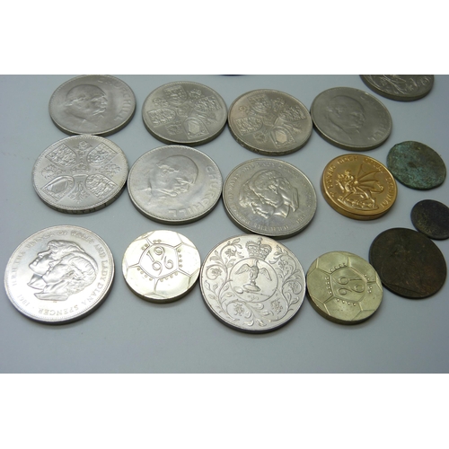 835 - A collection of coins and medallions