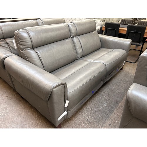 3112 - Aiden & Ivy Spencer Dark Grey  Leather 2.5 Seater Sofa , Original RRP £916.66 + Vat (4214-25) *This ... 