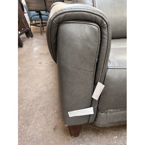 3112 - Aiden & Ivy Spencer Dark Grey  Leather 2.5 Seater Sofa , Original RRP £916.66 + Vat (4214-25) *This ... 