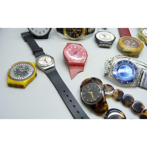 868 - Assorted Swatch wristwatches including two Pop Swatch examples