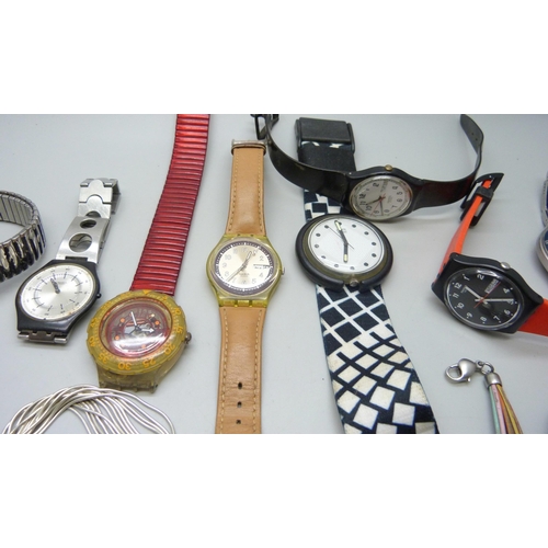 868 - Assorted Swatch wristwatches including two Pop Swatch examples