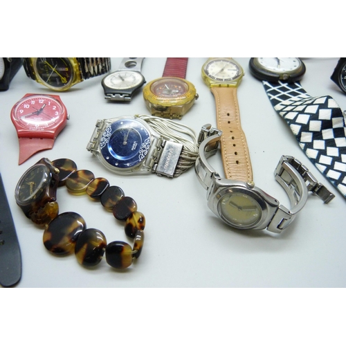 868 - Assorted Swatch wristwatches including two Pop Swatch examples