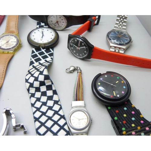 868 - Assorted Swatch wristwatches including two Pop Swatch examples