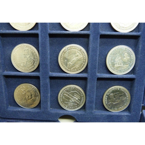 872 - A cased collection of 36 crown size coins including commemorative