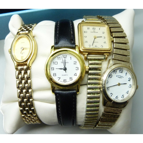 877 - Lady's and gentleman's wristwatches  including Citizen quartz chronograph and Emporio Armani