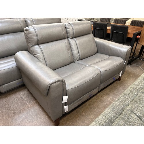 3114 - Aiden & Ivy Spencer  Dark Grey Leather 2 Seater, Original RRP £791.66 + Vat (4214-24) *This lot is s... 