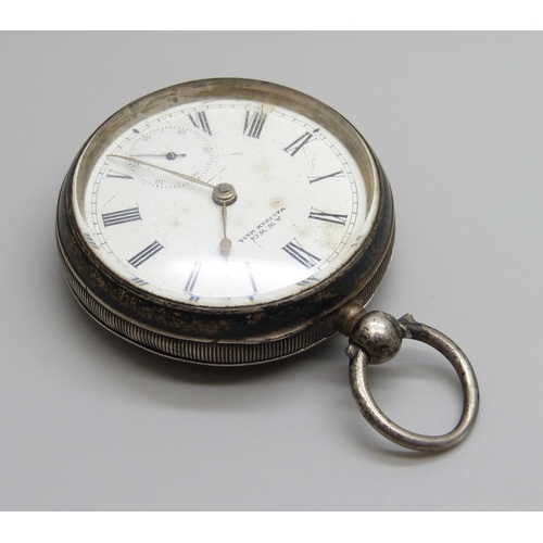 882 - A silver cased Waltham pocket watch