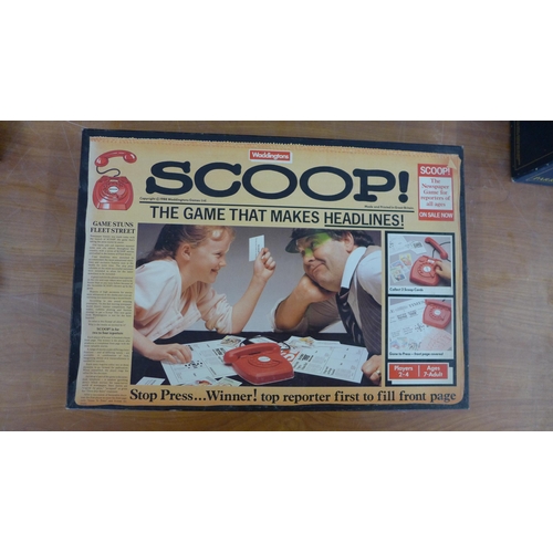 5267 - A collection of vintage board games and other games including, Scoop, Genius, Trivial Pursuit, Mid-l... 