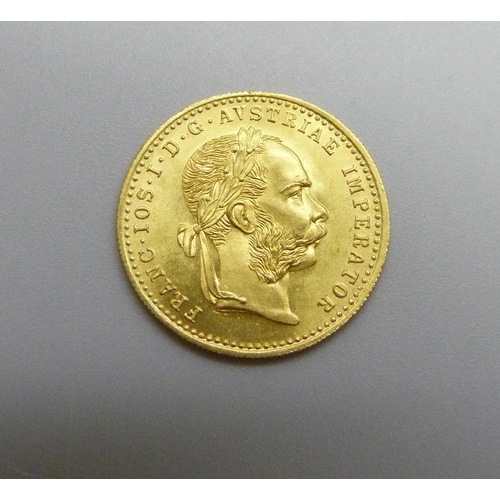 893 - An Austrian 1915 One Ducat gold coin