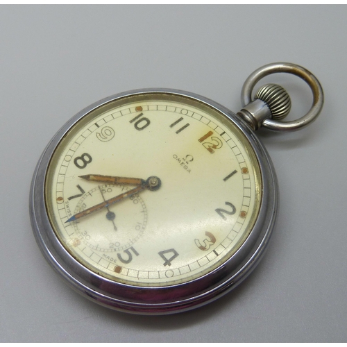 908 - An Omega pocket watch with military style dial