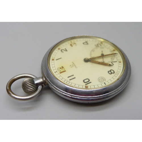 908 - An Omega pocket watch with military style dial