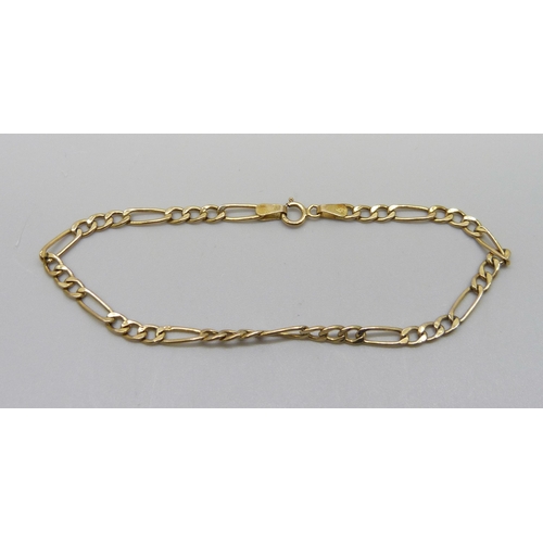 947 - A 9ct gold bracelet, 1.3g, 18.5cm