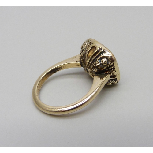 948 - A 9ct gold intaglio seal ring, 4.8g, K/L