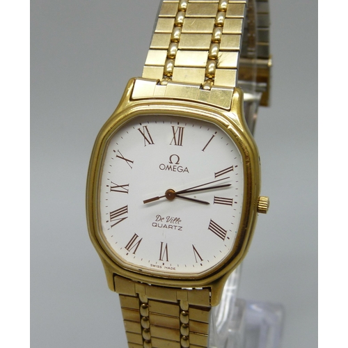 966 - An Omega De Ville wristwatch, 33mm including crown, on an Omega bracelet