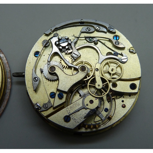 967 - Two chronograph pocket watch movements