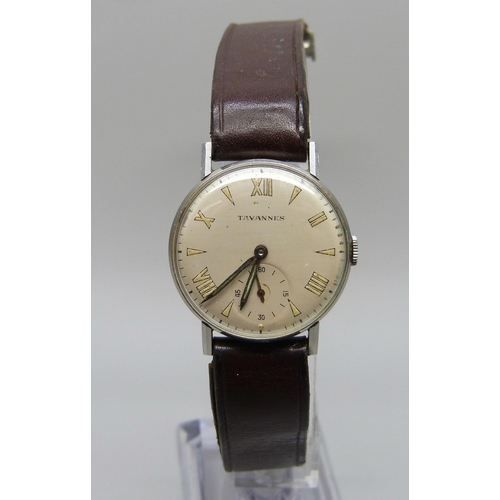 968 - A Tavannes wristwatch, 28mm case including crown