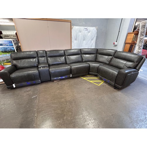 3142 - Gilman Creek Lauretta Leather Electric Reclining Corner Sofa (Tested and working) , Original RRP £19... 