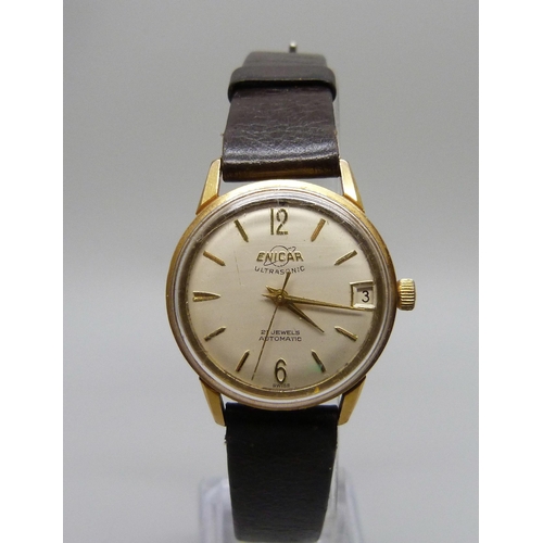 970 - An Enicar Ultrasonic automatic wristwatch, 32mm case including crown