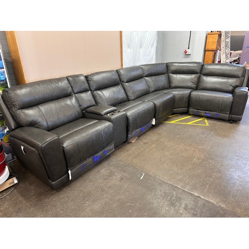 3142 - Gilman Creek Lauretta Leather Electric Reclining Corner Sofa (Tested and working) , Original RRP £19... 