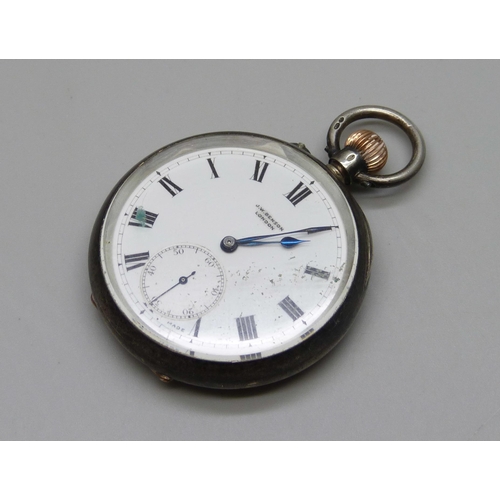 973 - A JW Benson silver pocket watch