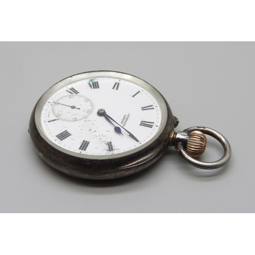 973 - A JW Benson silver pocket watch