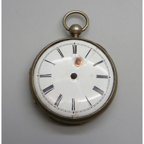 978 - A verge pocket watch, a/f