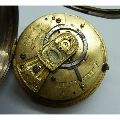 978 - A verge pocket watch, a/f