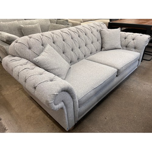 3148 - Bordeaux 3 seater Fabric 'Mushroom' Grey button Back Sofa , Original RRP £833.33 + Vat (4214-9) *Thi... 