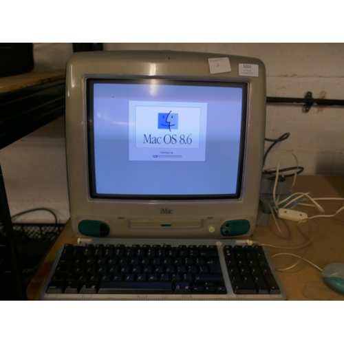 5050 - A vintage iMac personal computer with cable, keyboard and mouse and a Cumana BBC compatible 3.5” dis... 