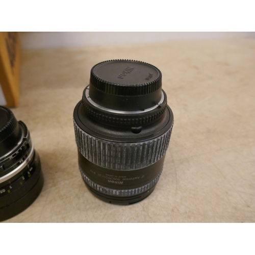 5068 - A collection of photography equipment including, two camera bodies Nikkor Calypso 2 and Nikon FG-20 ... 