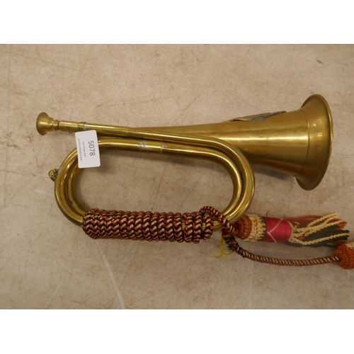 5078 - A brass trumpet and a bugle horn