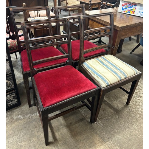 241 - A set of four George III mahogany dining chairs