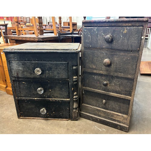 243 - Two Victorian pine chest of drawers